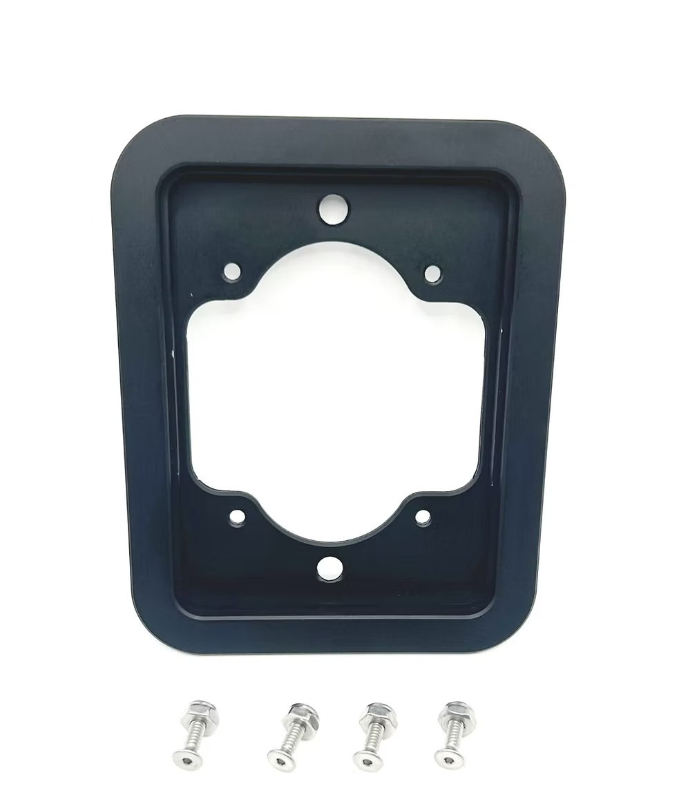 A black billet dash mount bezel made by Precision Metal Craft for a Switch Pros 12.