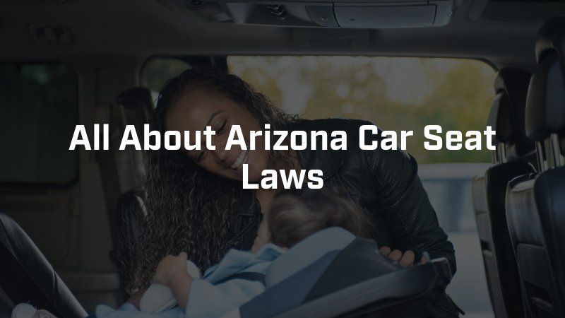 A person secures a baby in a car seat inside a vehicle, with the text