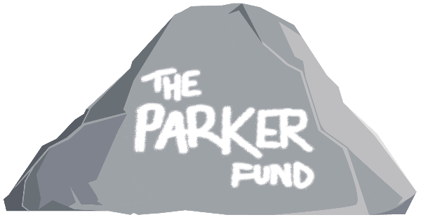 A gray stone illustration featuring the white text