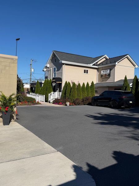 Secure parking lot behind the building