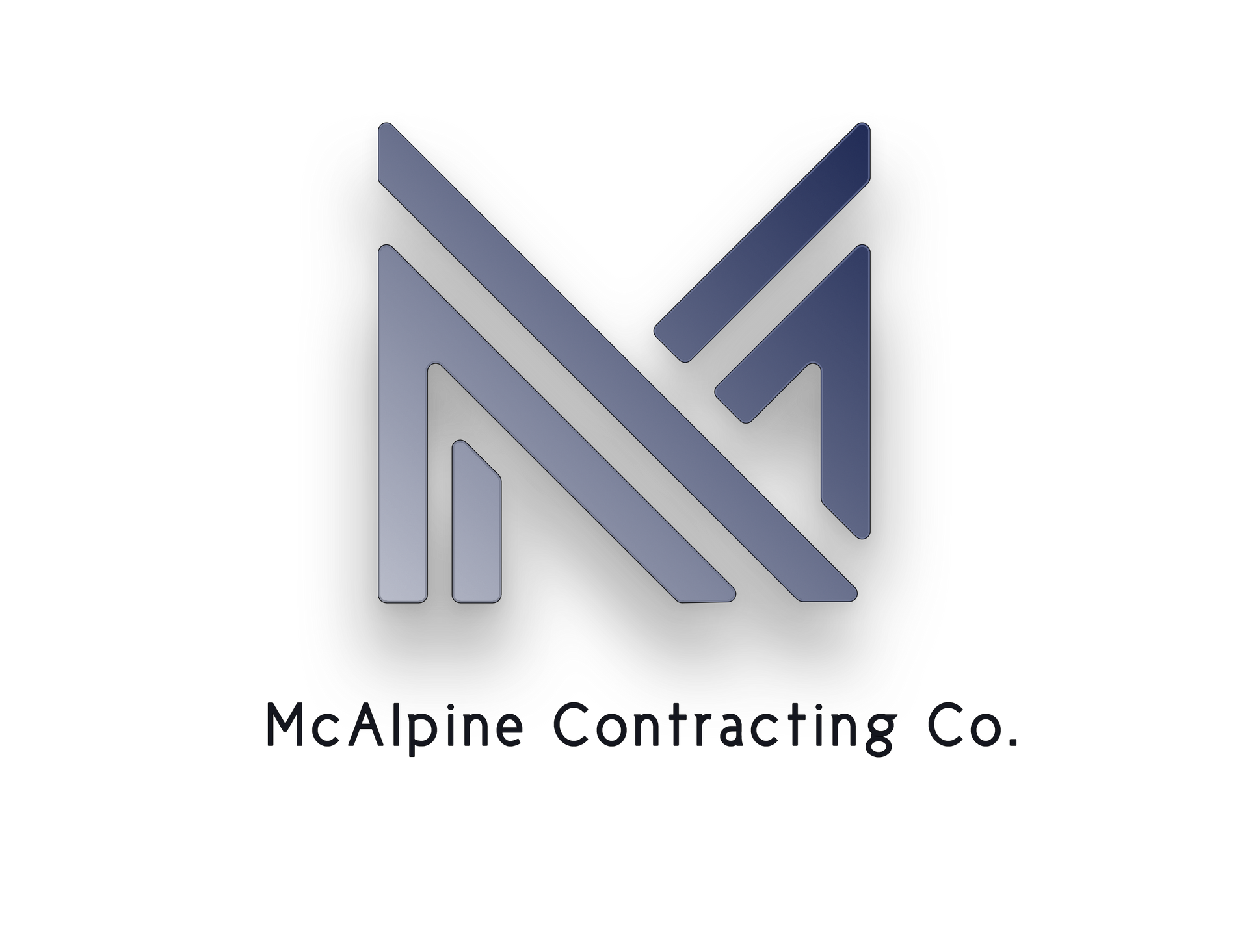 a logo for mcalpine contracting co. is shown on a white background