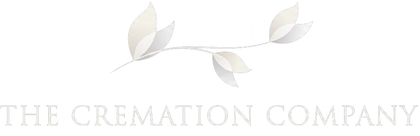 “The Cremation Company” logo with a light gray leaf branch on a white background