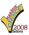 Readers' Choice 2008 Sedona award logo: Yellow checkmark with