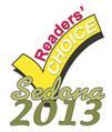 Sedona Readers' Choice award logo: yellow checkmark with