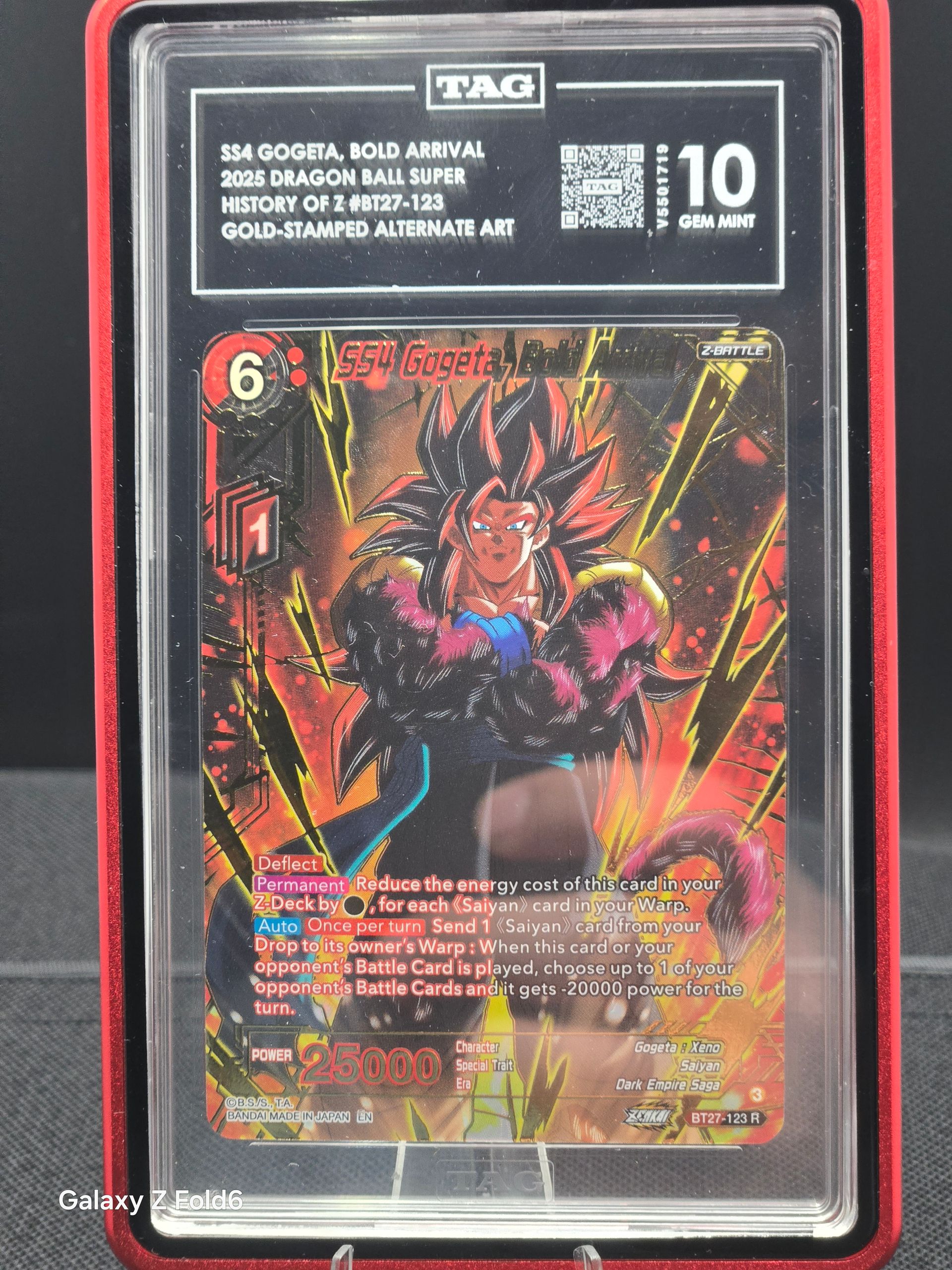 SS4 gogeta, Bold Arrival BT27-123 (Gold Stamped ALT ART) R