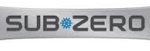 Sub Zero logo on a silver background. "SUB" is dark grey, a blue snowflake replaces the "O", and "ZERO" is dark grey.