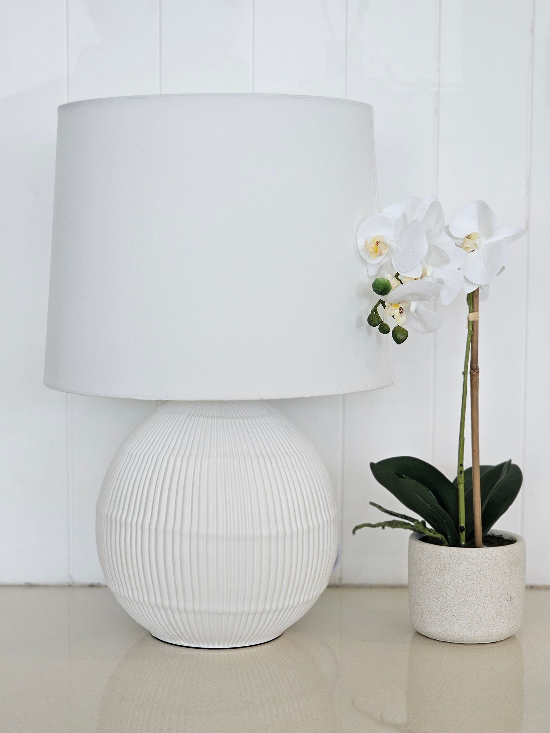 Decorative Table Lamp With Textured Base And Shade &mdash; Tropic Living In Smithfield, QLD