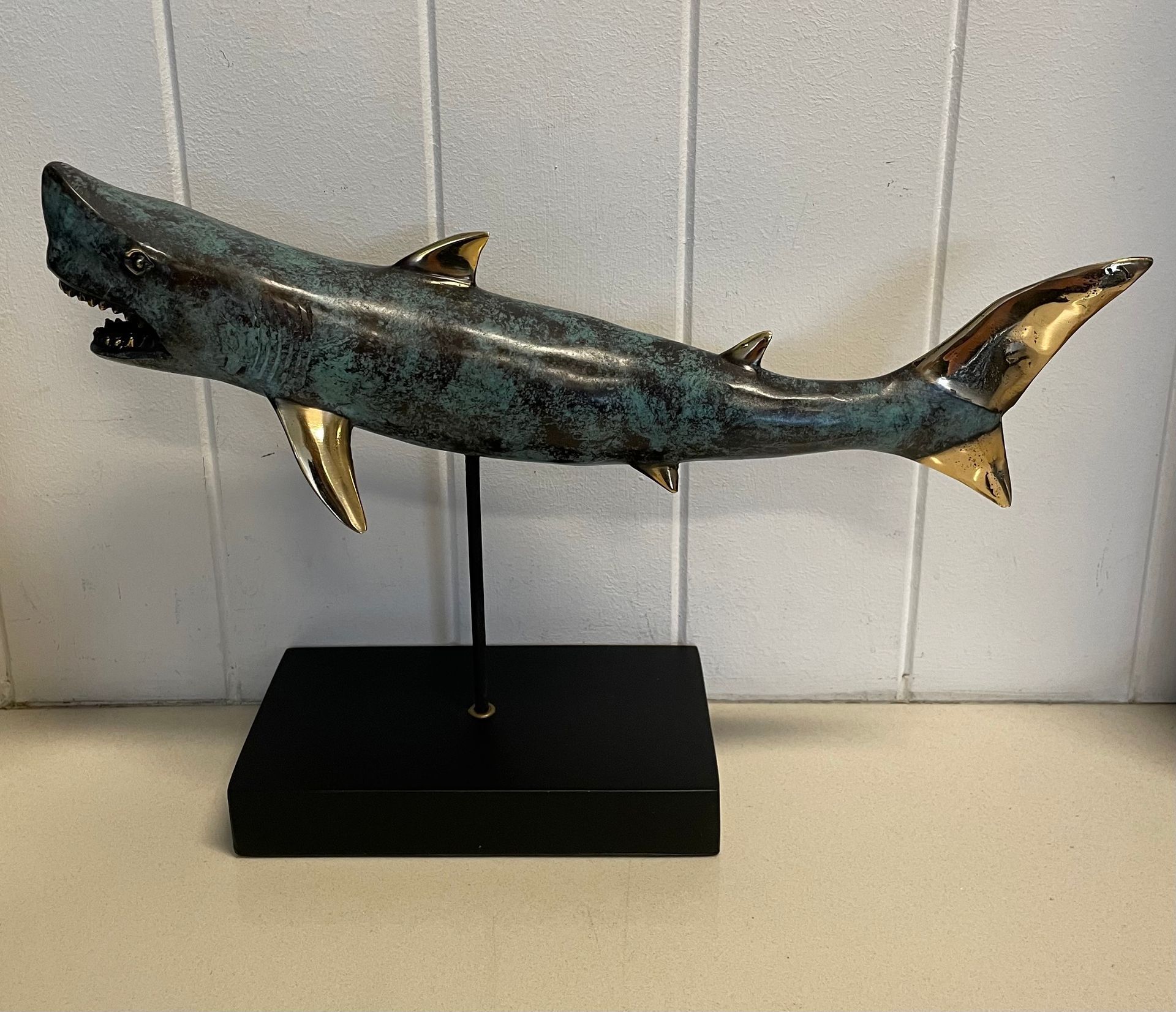 Shark Metal Sculpture On Stand &mdash; Tropic Living In Smithfield, QLD