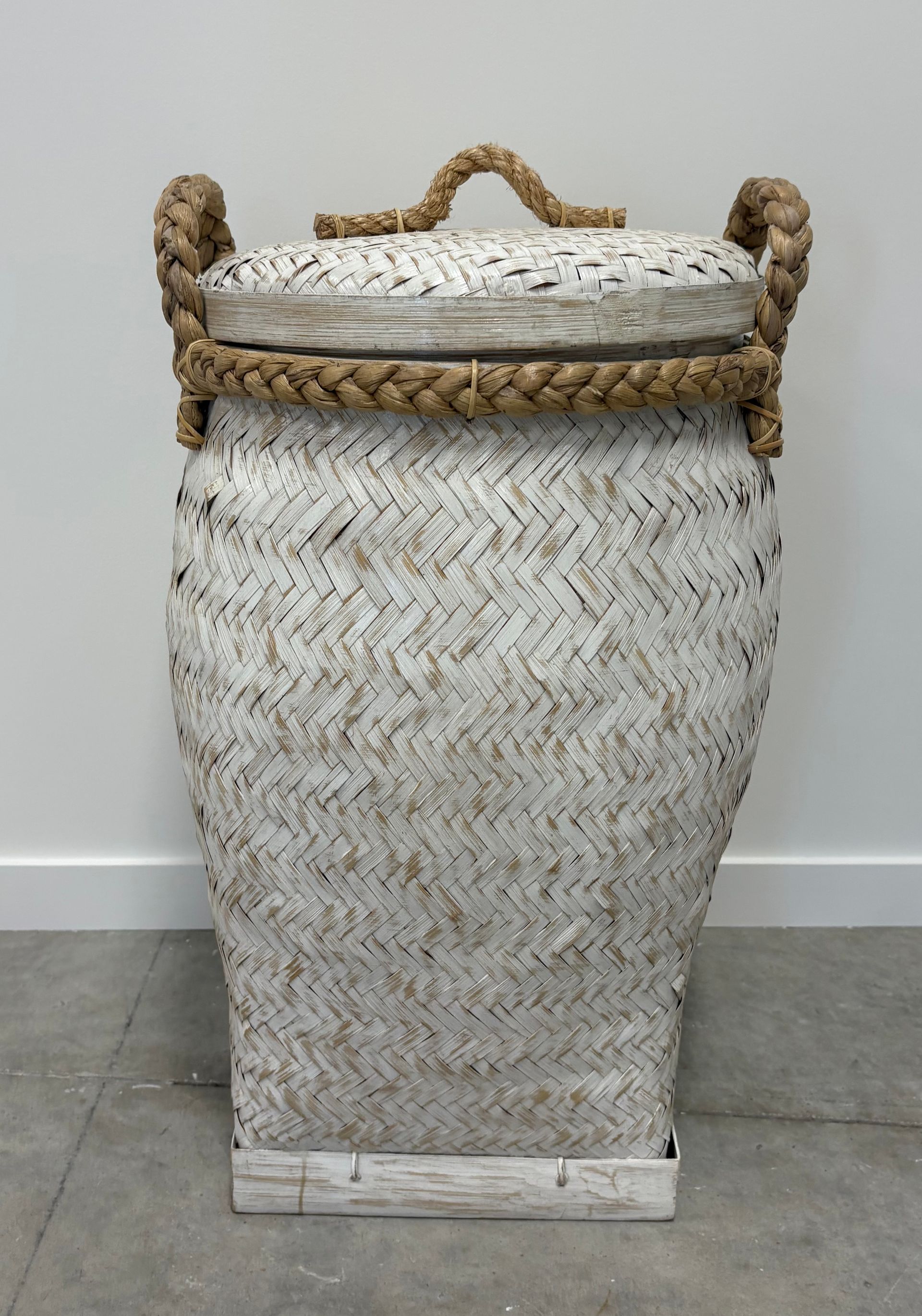 Laundry Basket with Lid Two Rope Handles &mdash; Tropic Living In Smithfield, QLD