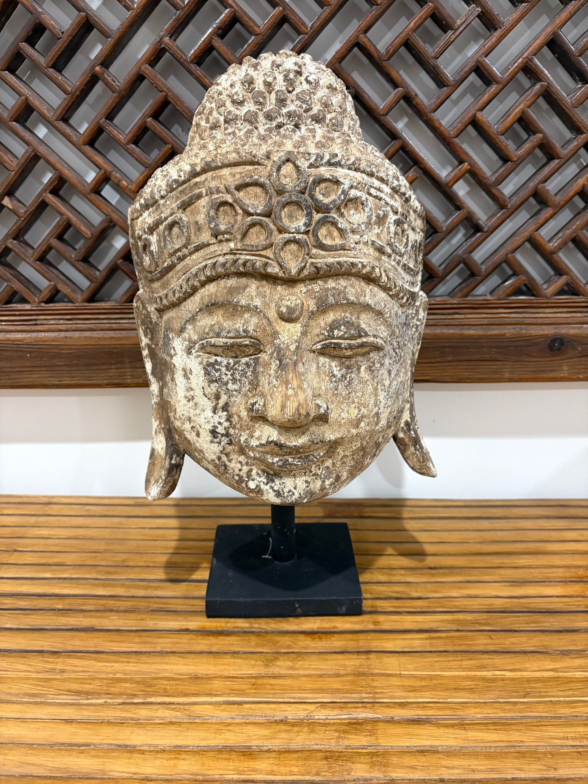 Buddha Head Sculpture On Metal Stand &mdash; Tropic Living In Smithfield, QLD