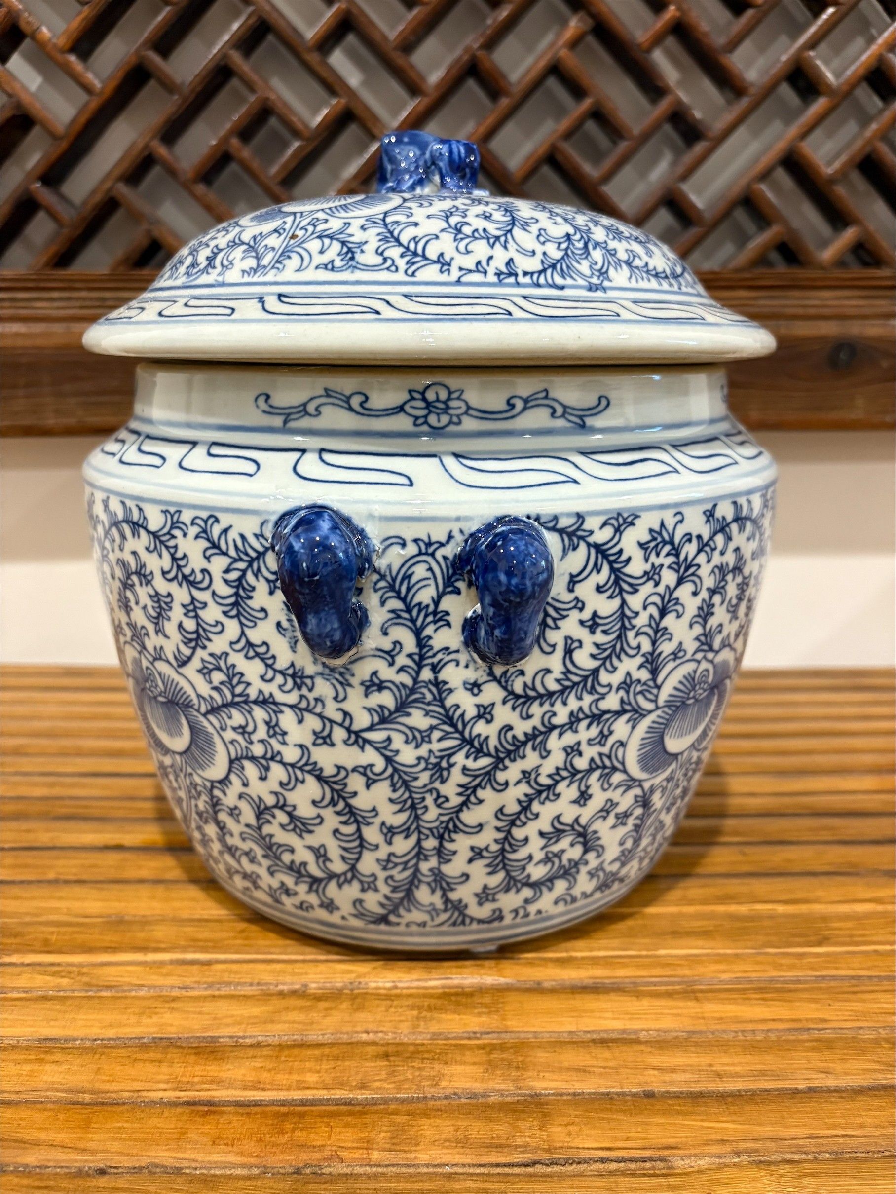 Chinese Budding Flower Decorative Jar &mdash; Tropic Living In Smithfield, QLD