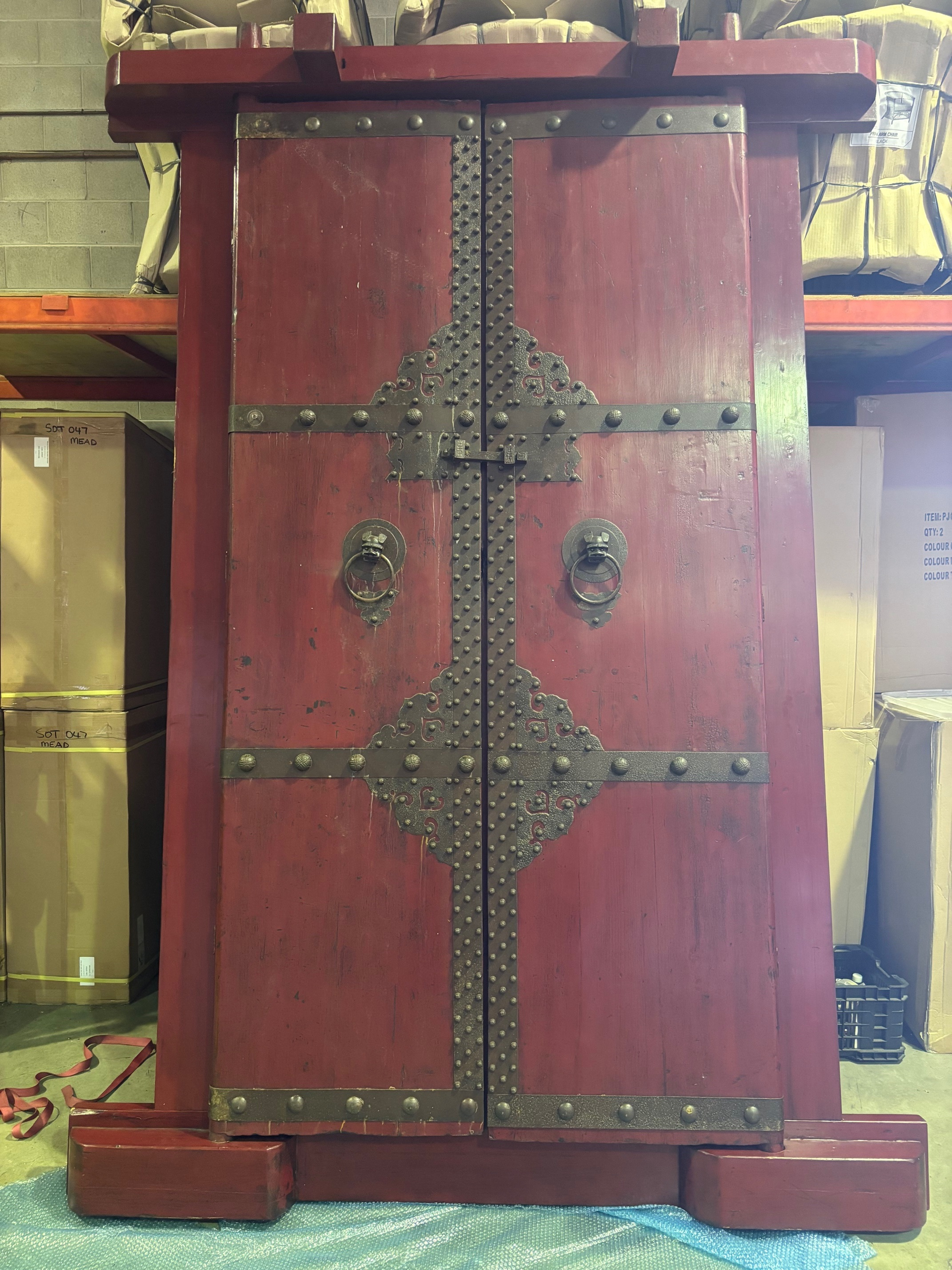 Antique Chinese Doors In Traditional Red Finish &mdash; Tropic Living In Smithfield, QLD