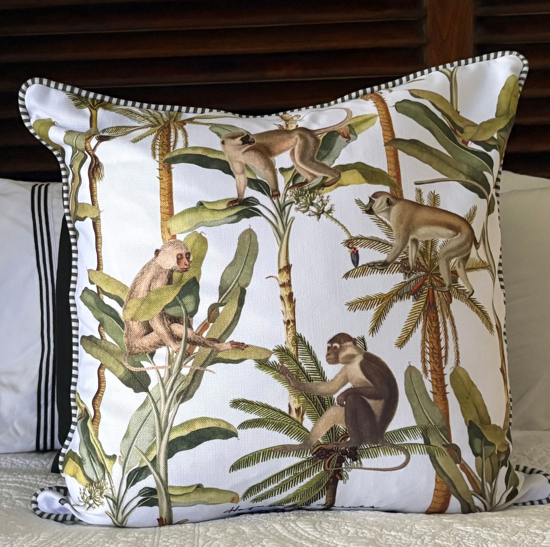 Monkey In Play Decorative Cushion &mdash; Tropic Living In Smithfield, QLD