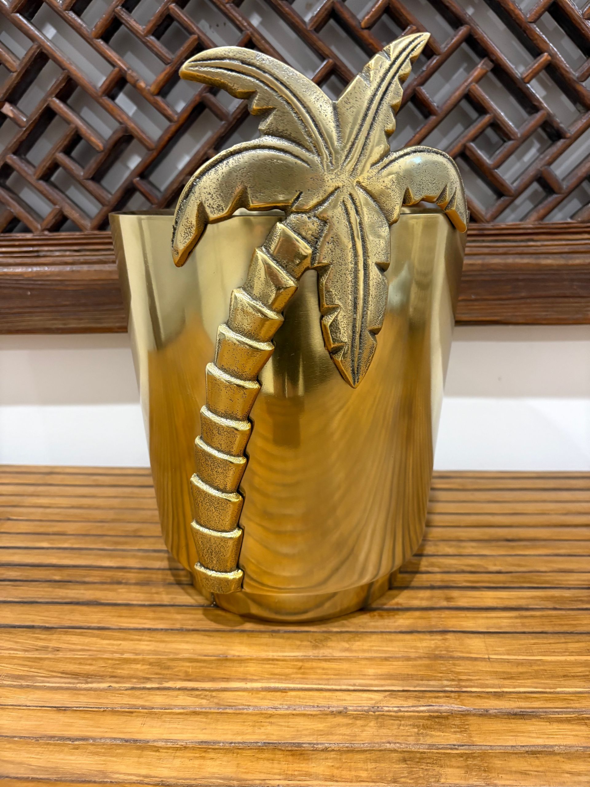 Palm Tree Ice Bucket In Gold Finish &mdash; Tropic Living In Smithfield, QLD