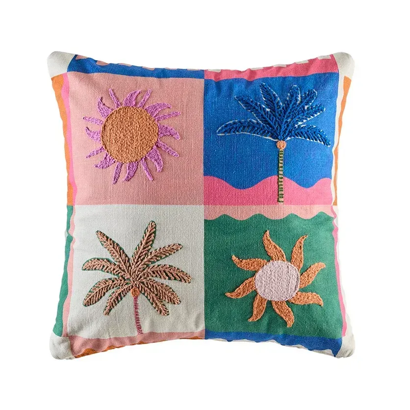Kai Multicolour Embroidered Cushion &mdash; Tropic Living In Smithfield, QLD