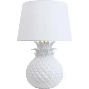 White Ceramic Table Lamp With White Shade &mdash; Tropic Living In Smithfield, QLD