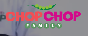 CHOP CHOP FAMILY logo in pink and green on a gray background