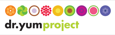 Dr.yumproject logo with colorful circular icons above the name in black and green text