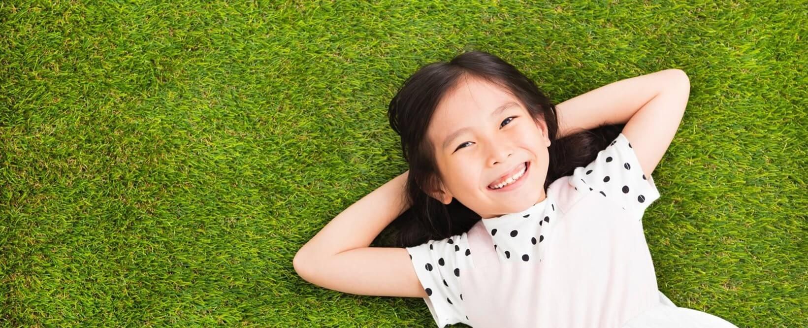 Girl on grass