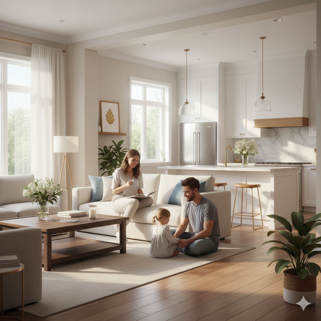 clean living room family