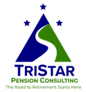 Tristar Pension Consulting logo with blue-green triangle, stars, and tagline “When the Roads to Retirement Starts Here”