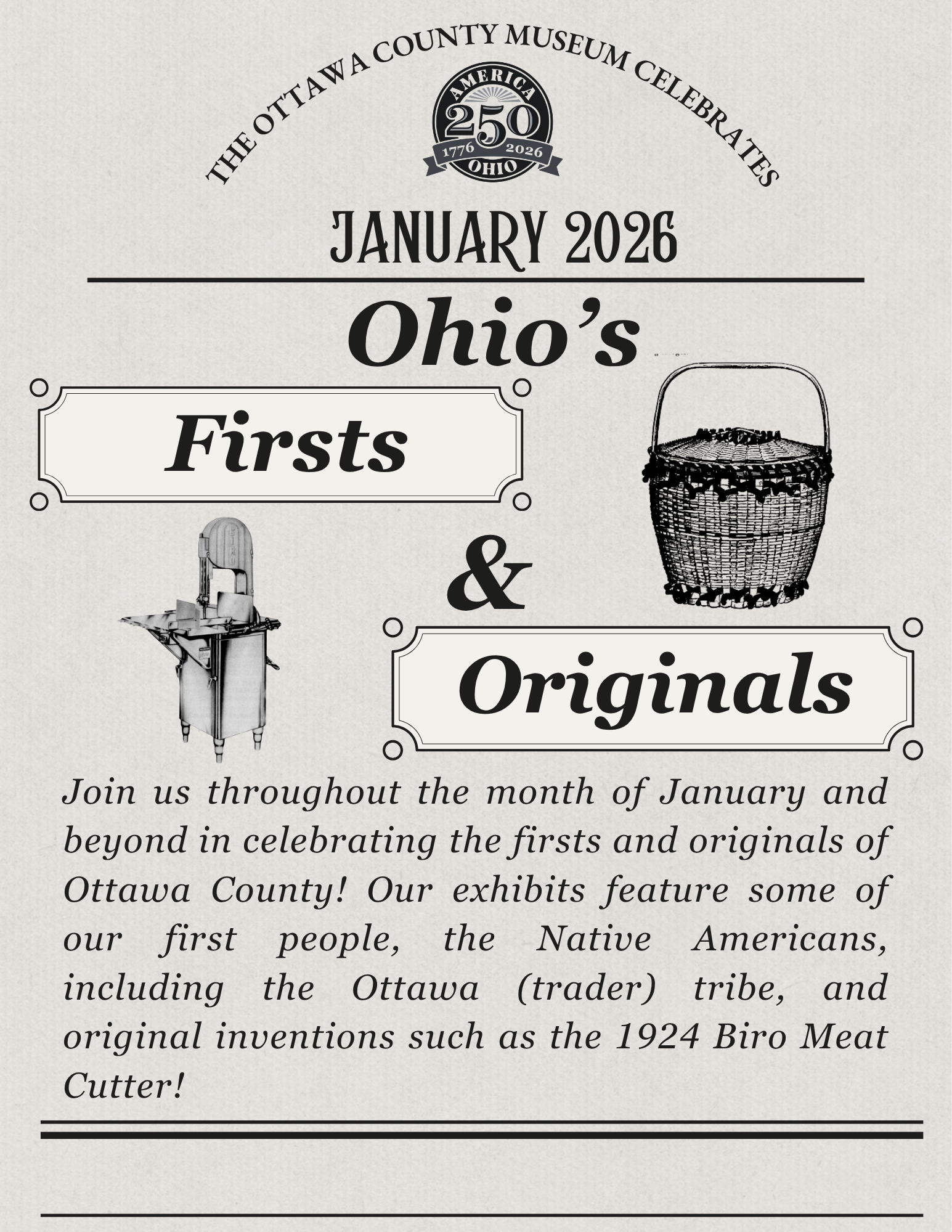 Ottawa County Museum - Monthly Themes - January