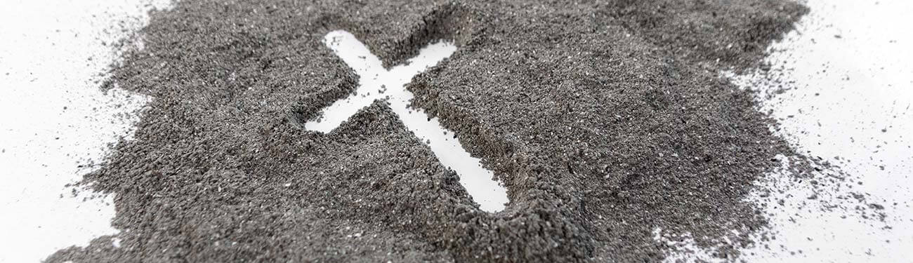 Cross outline in ashes