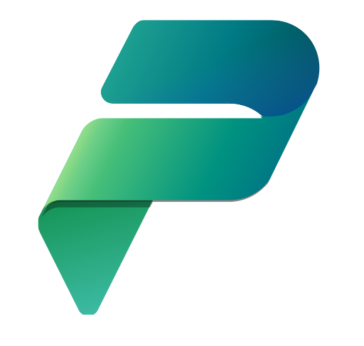 A green and blue ribbon with the letter p on it.