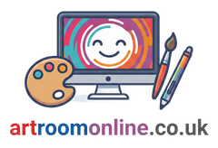 www.artroomonline.co.uk Logo for free art classes online