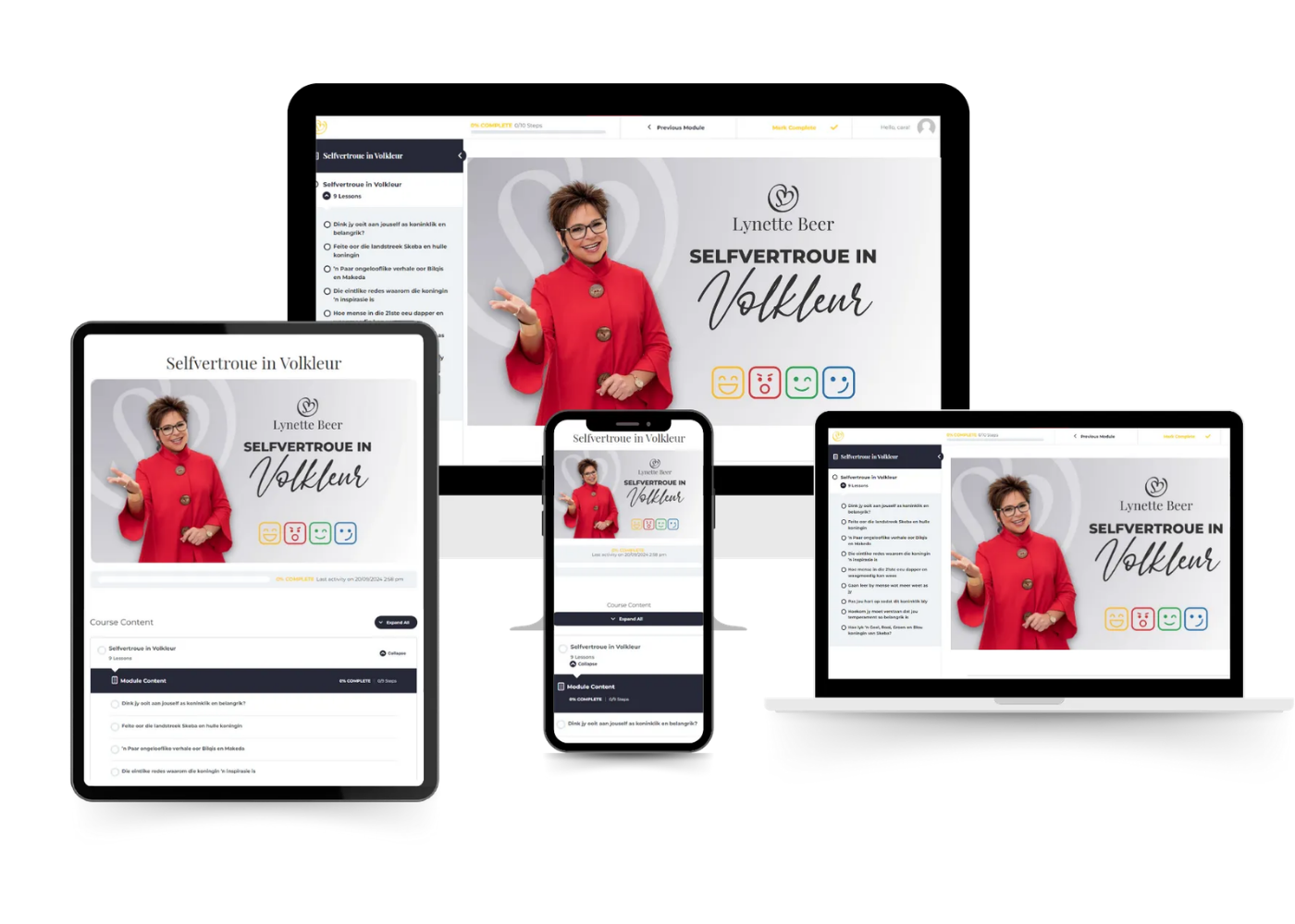Digital devices showing a website with the title 