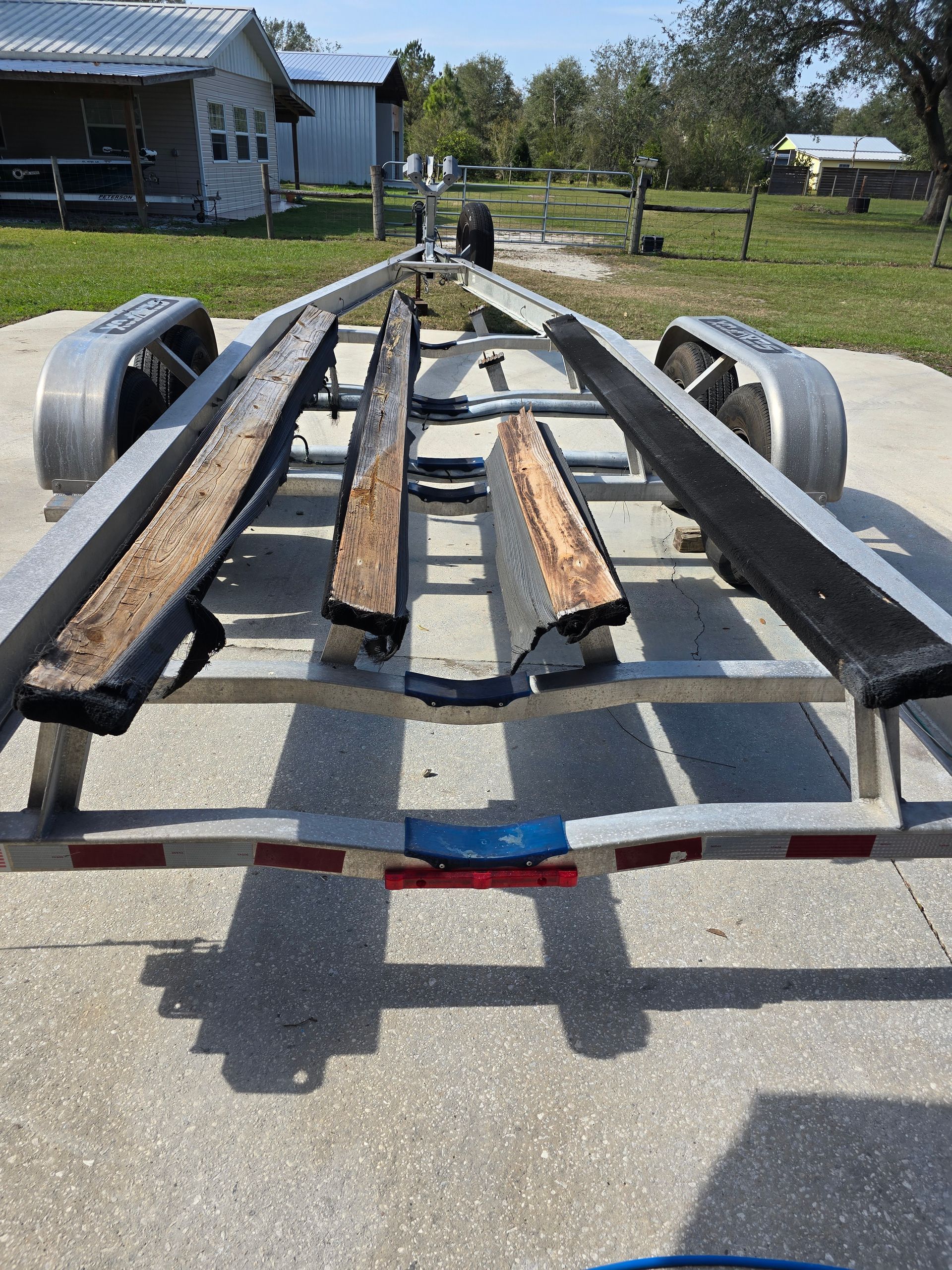 Worn out trailer bunks