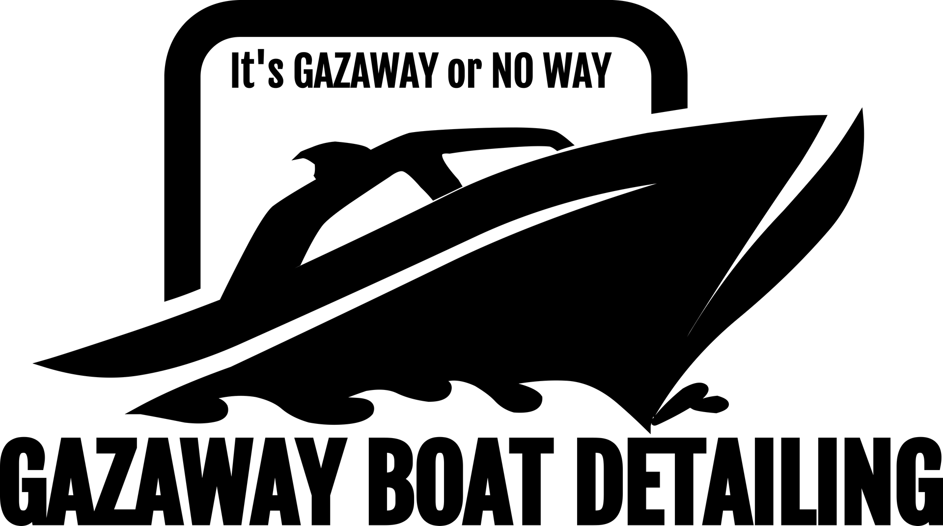 A black and white logo for Gazaway Boat Detailing.