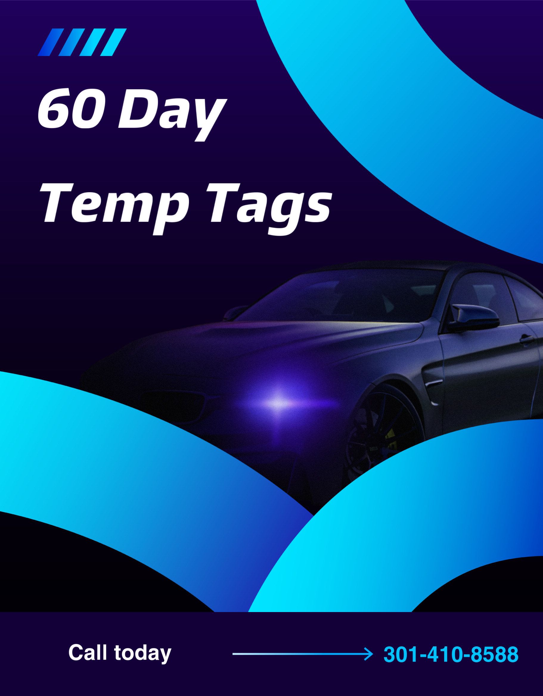 60 day Temp Tags VA MD DE