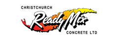 Christchurch Ready Mix Concrete Ltd logo with a stylized, colorful cloud and text.