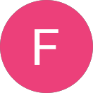 Pink circle with a white letter 