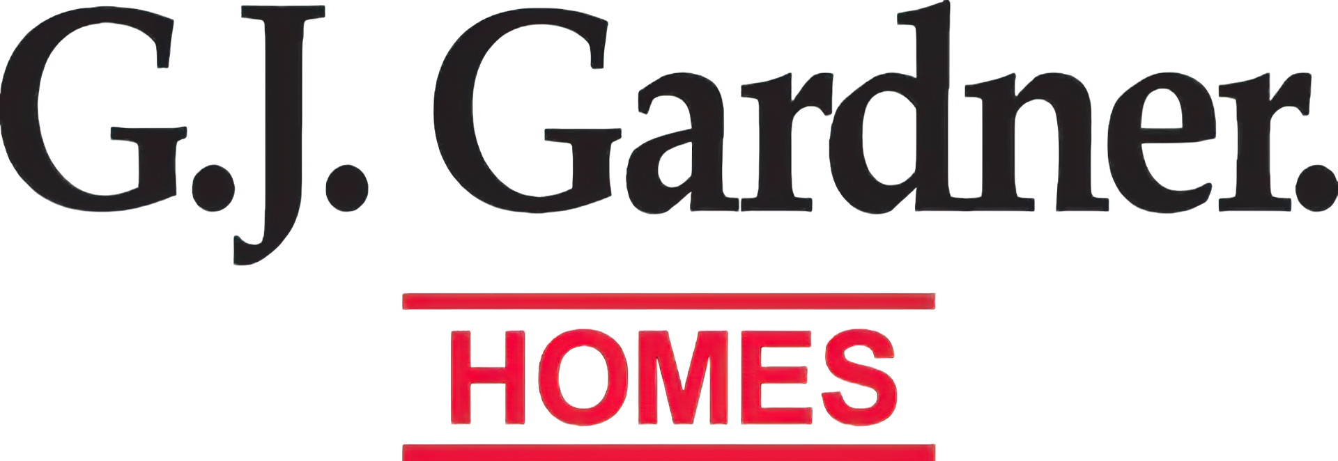 G.J. Gardner Homes logo in black text above red