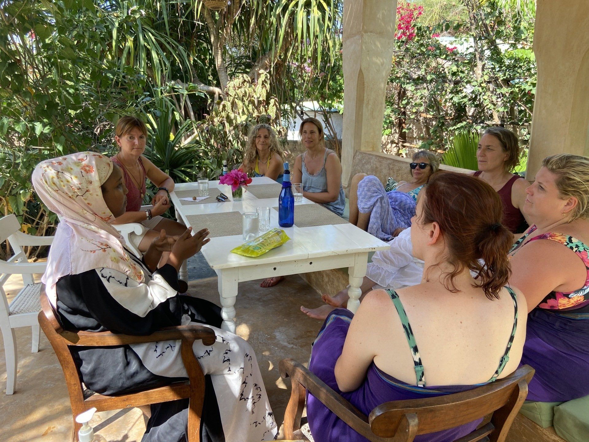 Local women and guests gathered at Banana House community event