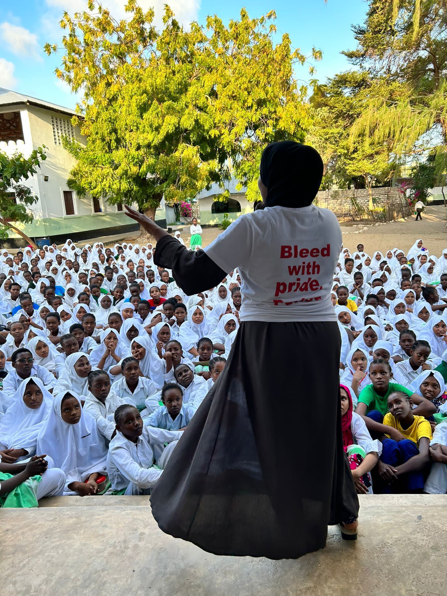 Distribution of sanitary products to students in Lamu community program