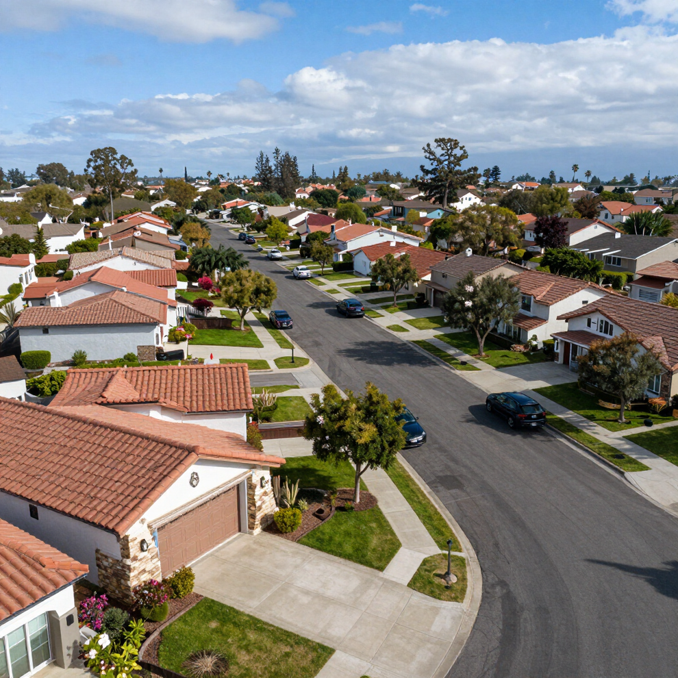Clean Solano County neighborhood street