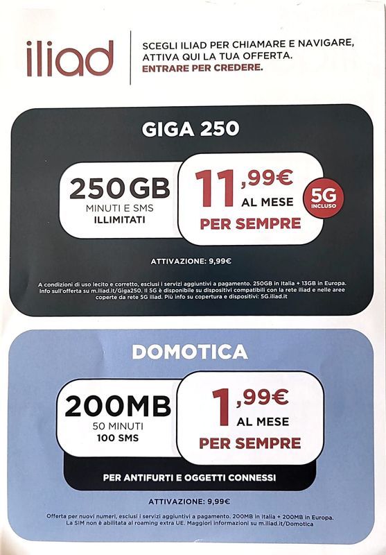 Offerta abbonamento a Iliad