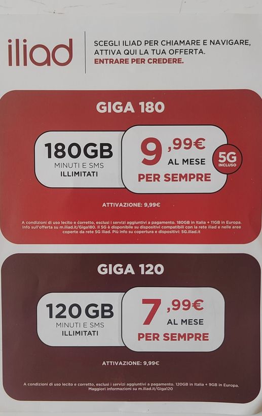 Offerta abbonamento a Iliad