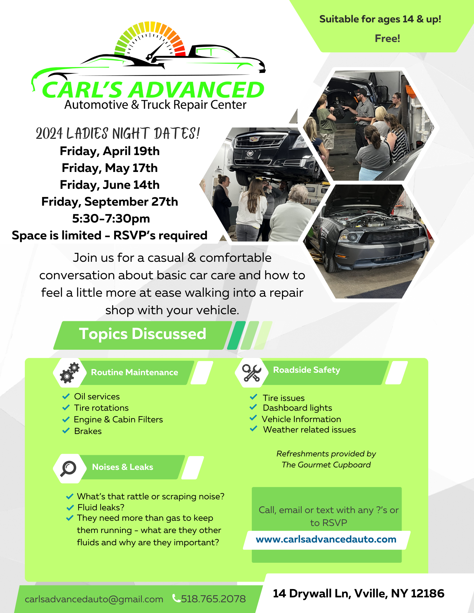 LADIES NIGHT | Carl’s Advanced Automotive & Truck Repair Center