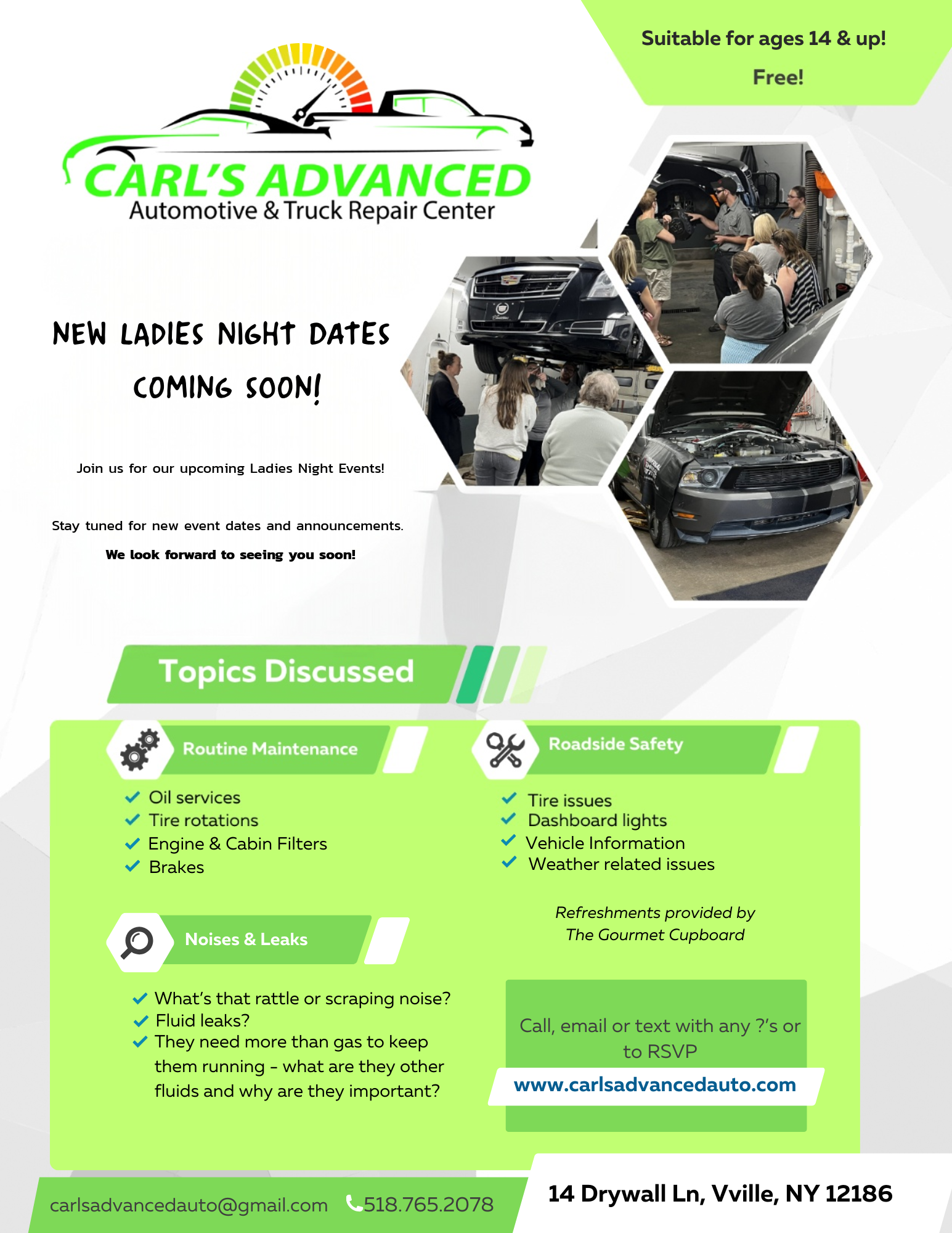 LADIES NIGHT | Carl’s Advanced Automotive & Truck Repair Center