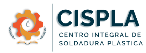 Logotipo de CISPLA con engranaje naranja e ícono de soldadura de plástico, texto azul “Centro Integral de Soldadura Plástica”
