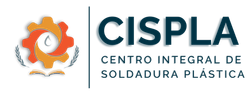Logotipo de CISPLA con engranaje naranja e ícono de soldadura de plástico, texto azul “Centro Integral de Soldadura Plástica”