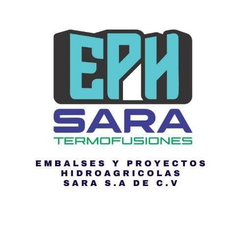 Logotipo de EPH Sara con texto en color verde azulado y morado sobre fondo blanco, que dice