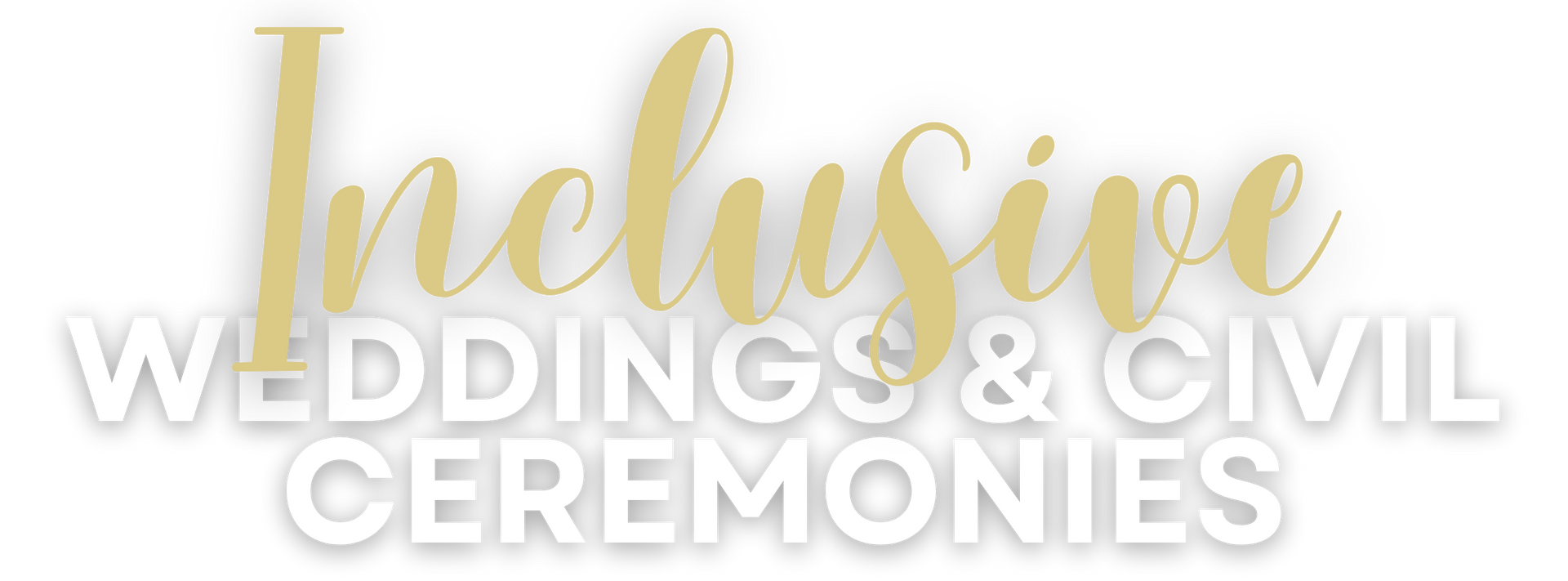 Logo for “Lobo + Weddings & Civil Ceremonies” in gold and white text on a light background
