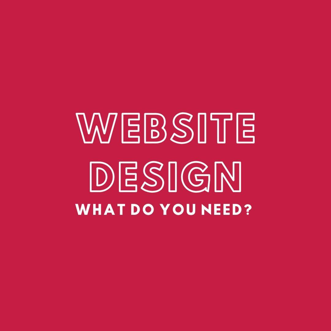 a red background with white text that says website design what do you need