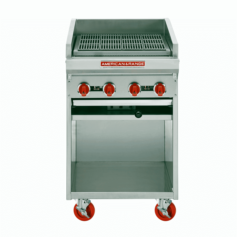 American Range Adjustable Underfired Broilers with Cabinet Base
