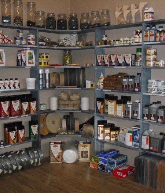A corner of a store filled with lots of items
